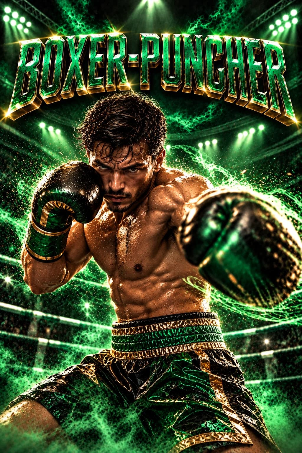 Boxer-Puncher cinematic boxing style artwork
